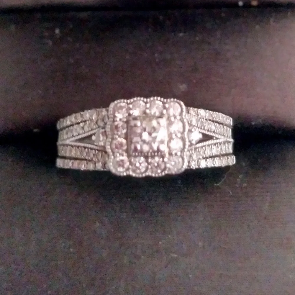Diamond Engagement Ring 14k white gold - Picture 1 of 7